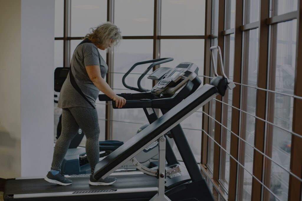 walking on a treadmill, 12-3-30 workout